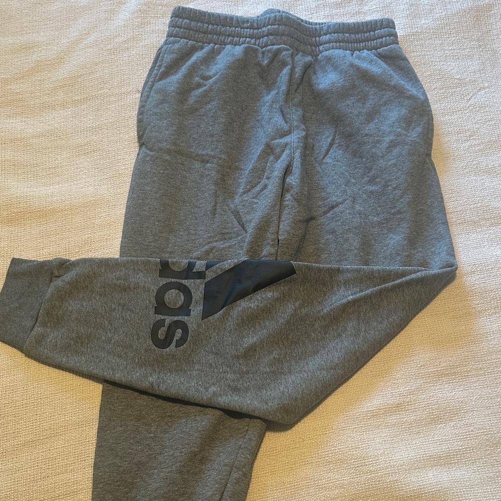 adidas Kids Gray Sweatpants with Black Logo